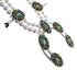 Southwest Multicolor Needlepoint Silver Squash Blossom Necklace Set WX71808